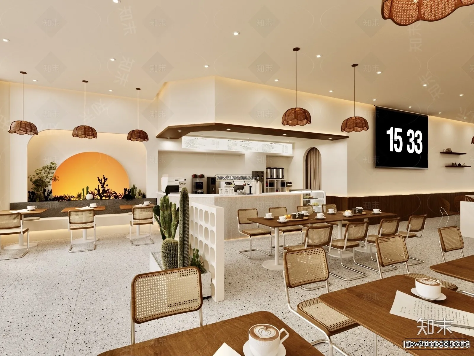 Restaurant and Fastfood 3D Scene – 3D Blocks – 278 – CORONA