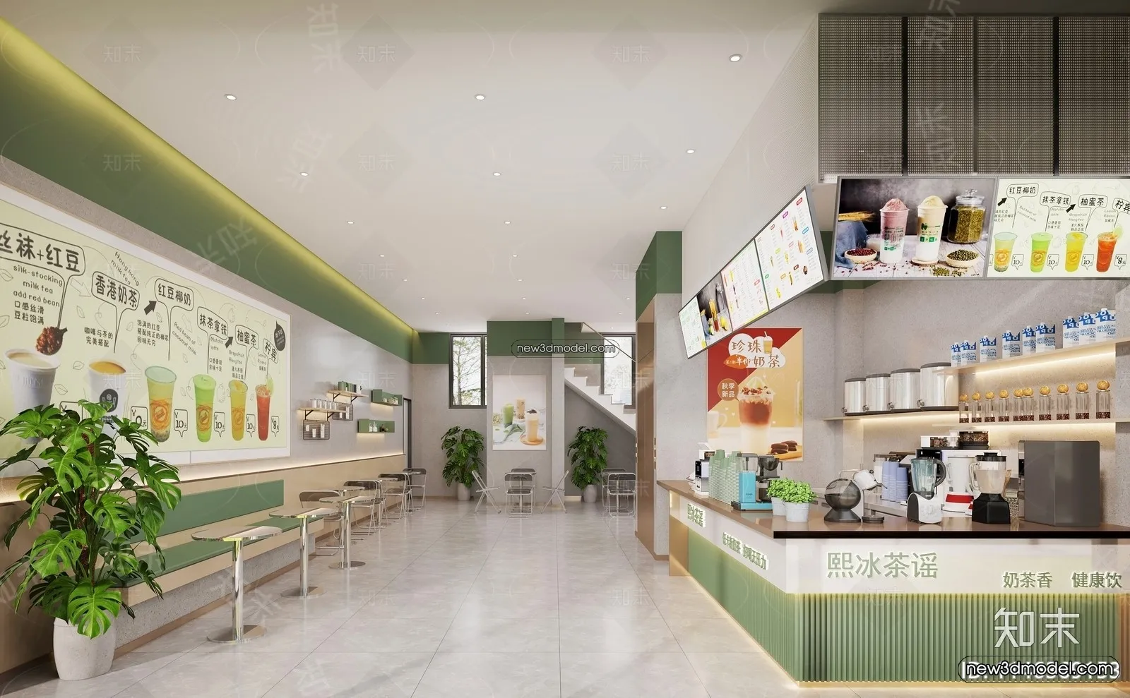 Restaurant and Fastfood 3D Scene – 3D Blocks – 279 – CORONA