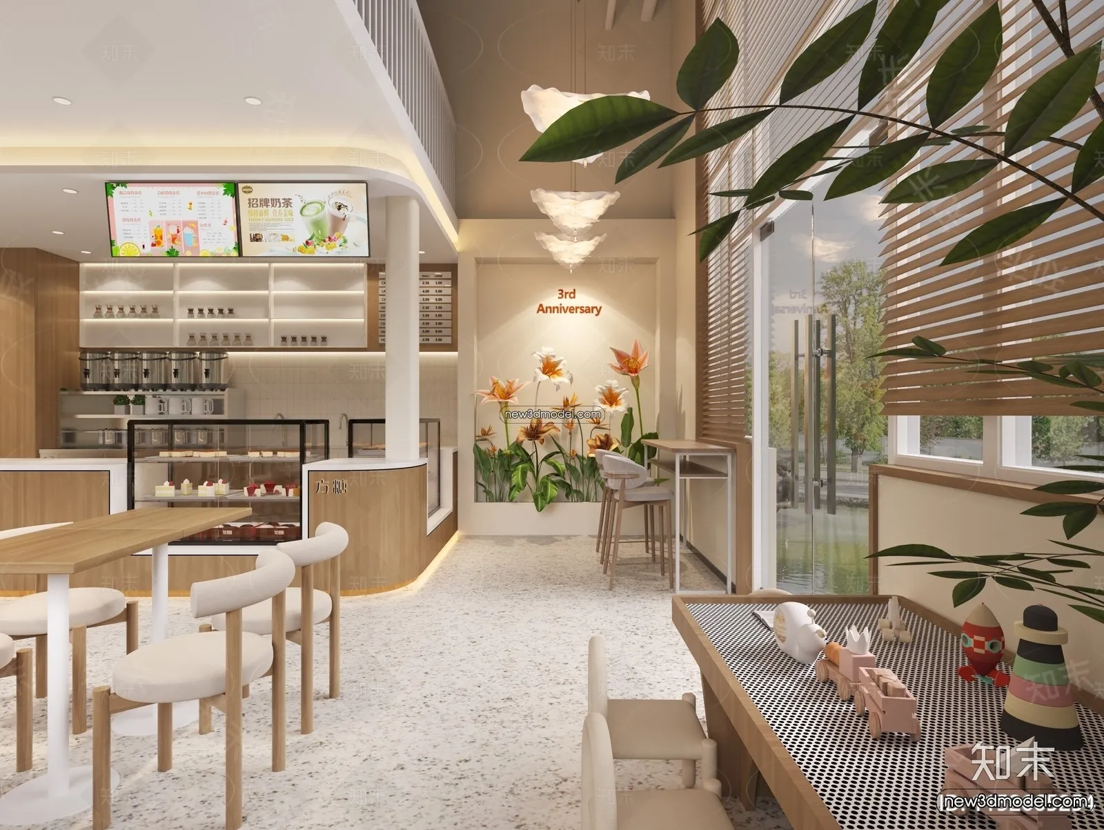 Restaurant and Fastfood 3D Scene – 3D Blocks – 282 – VRAY