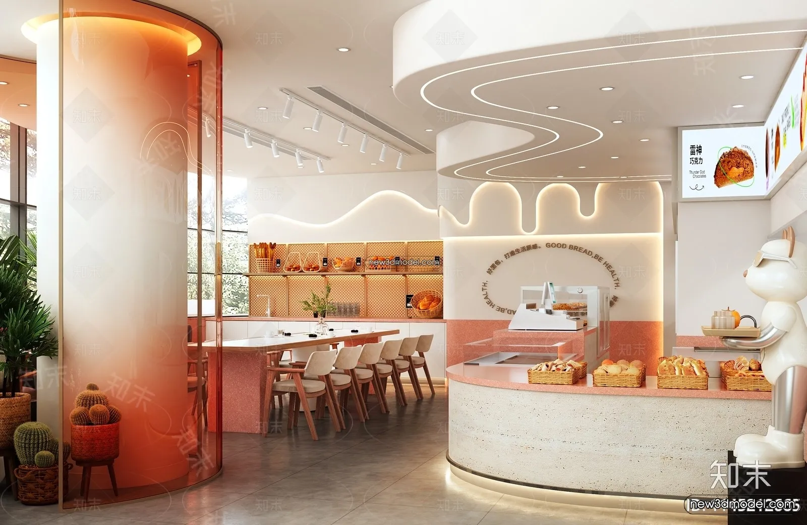 Restaurant and Fastfood 3D Scene – 3D Blocks – 284 – VRAY