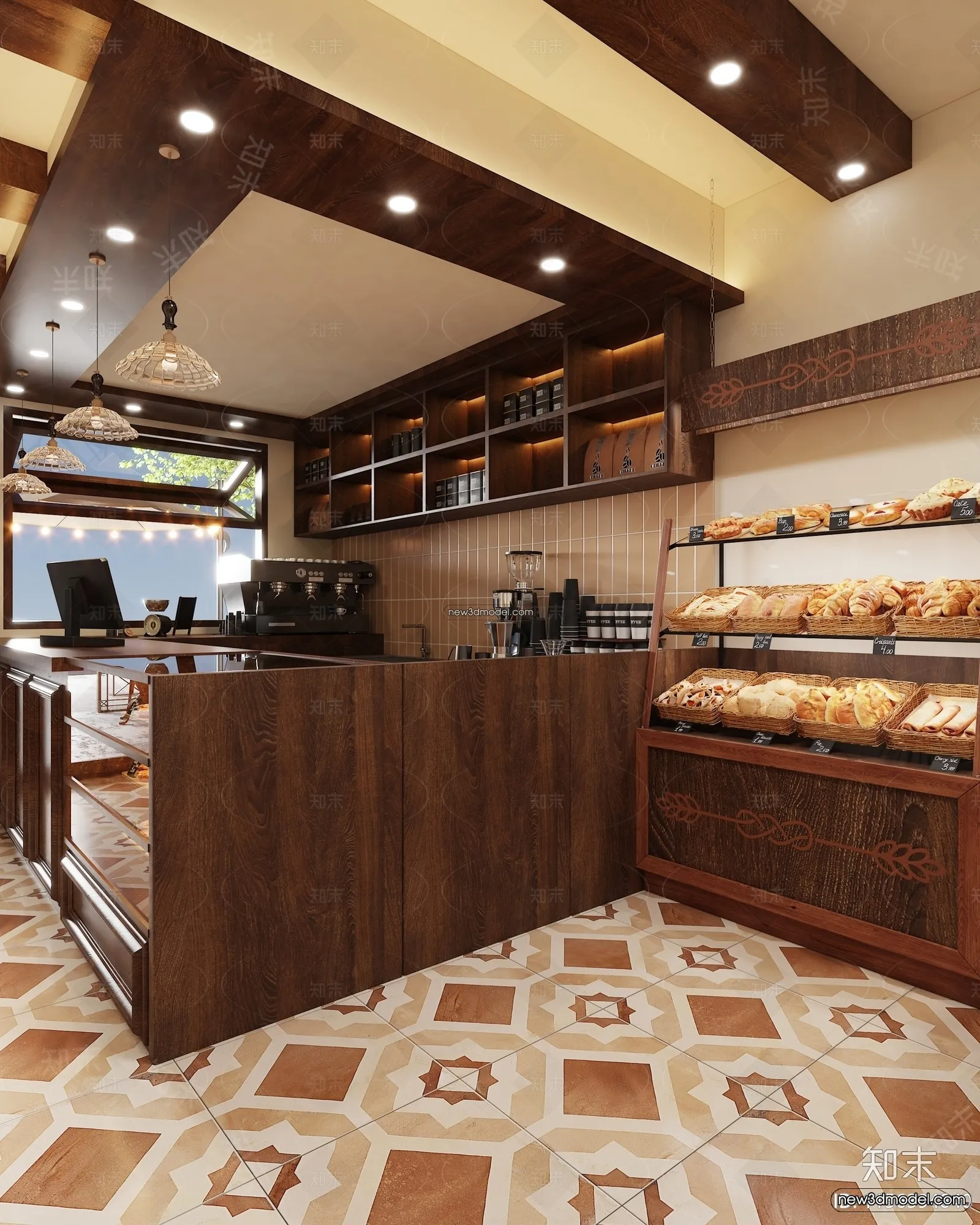 Restaurant and Fastfood 3D Scene – 3D Blocks – 285 – VRAY