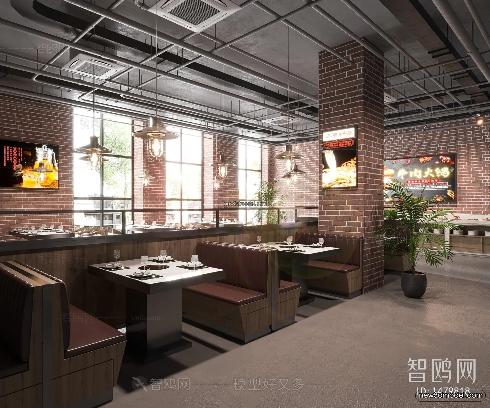 Restaurant and Fastfood 3D Scene – 3D Blocks – 292 – VRAY