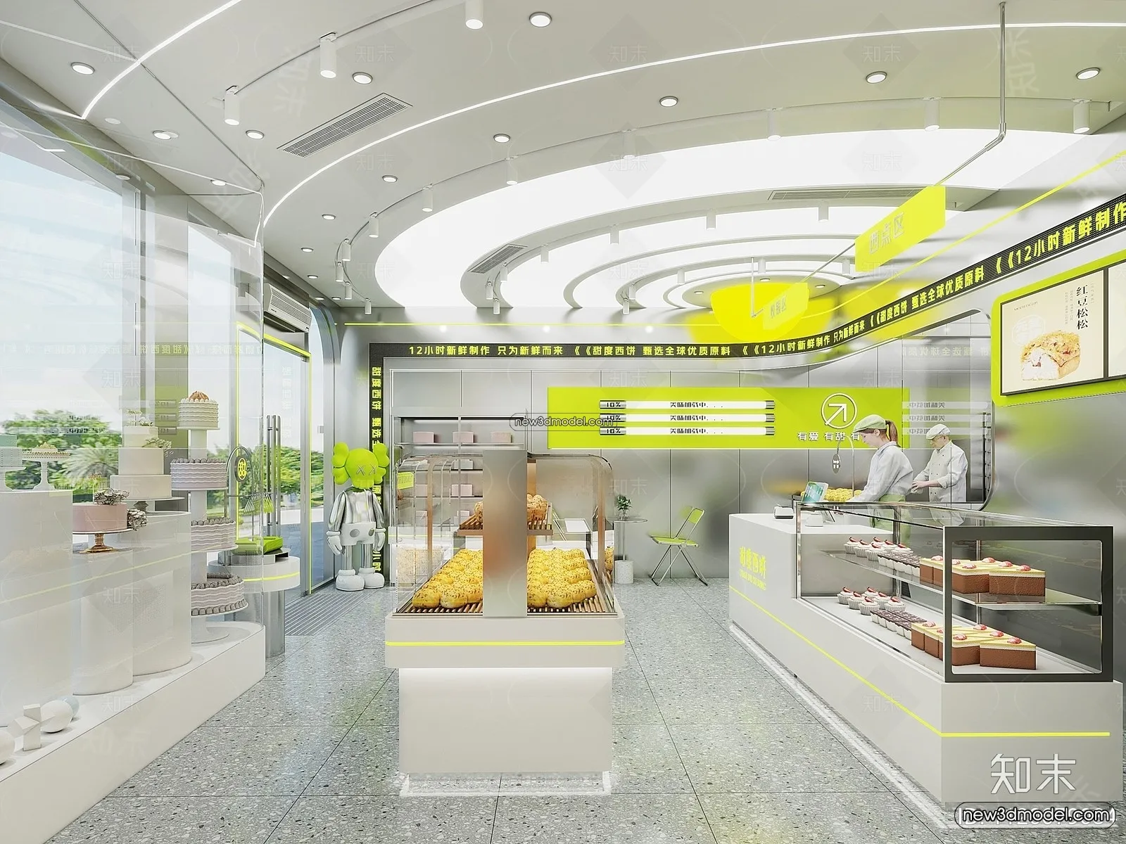 Restaurant and Fastfood 3D Scene – 3D Blocks – 293 – VRAY