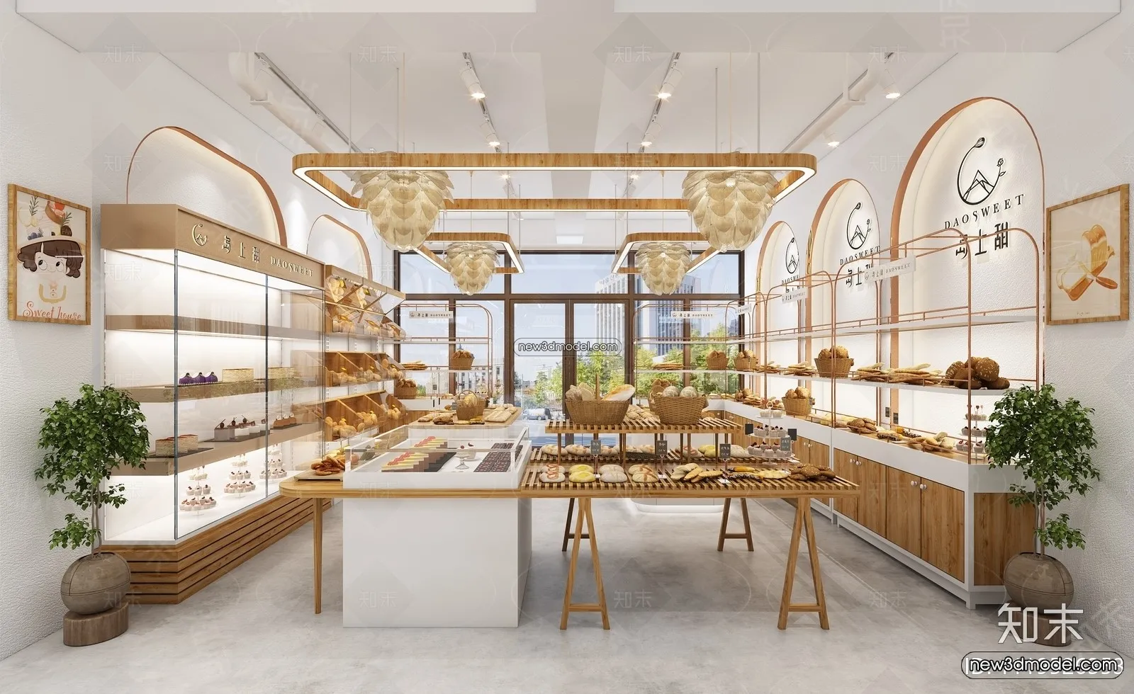 Restaurant and Fastfood 3D Scene – 3D Blocks – 294 – VRAY