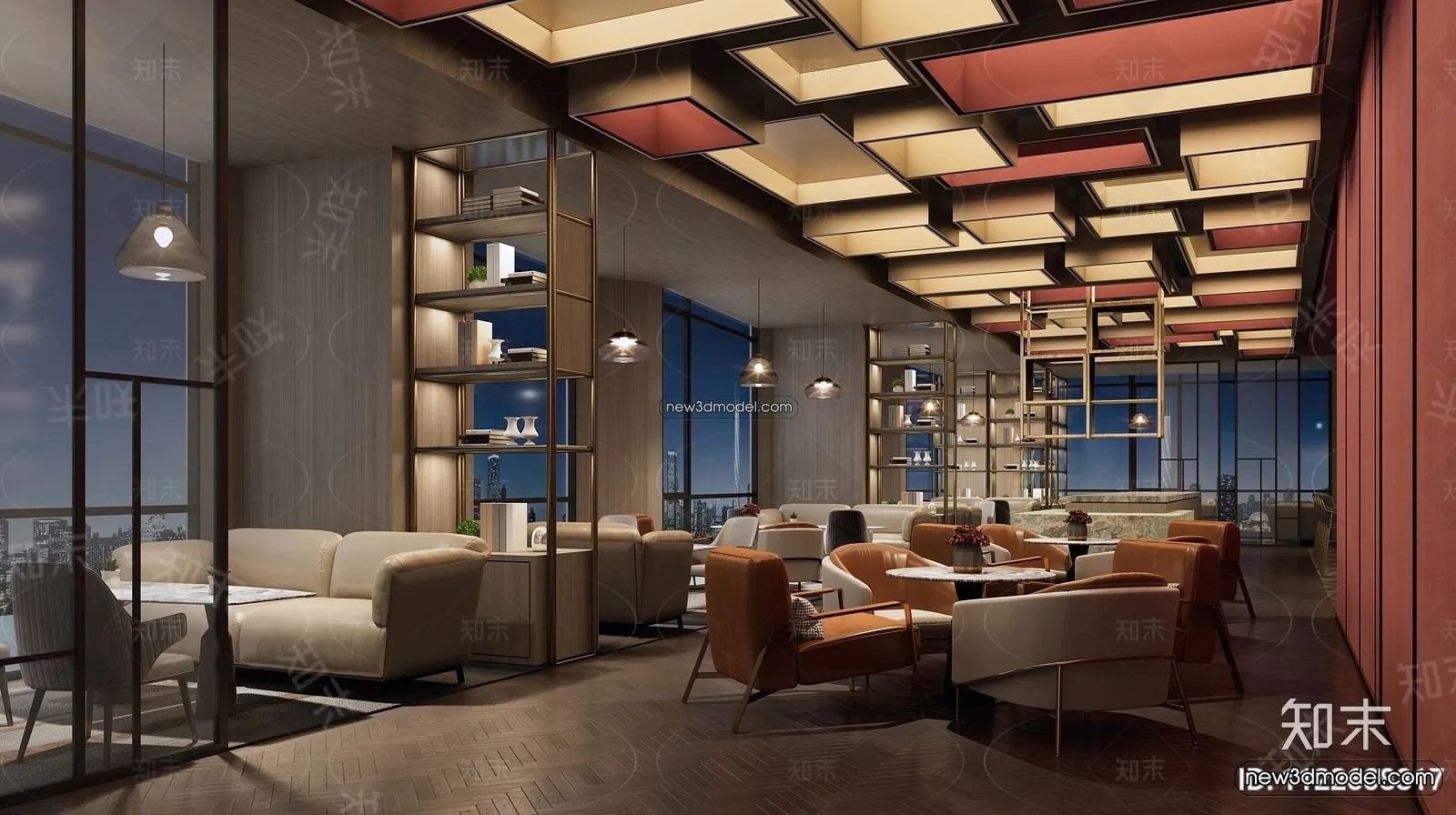 Restaurant and Fastfood 3D Scene – 3D Blocks – 297 – VRAY