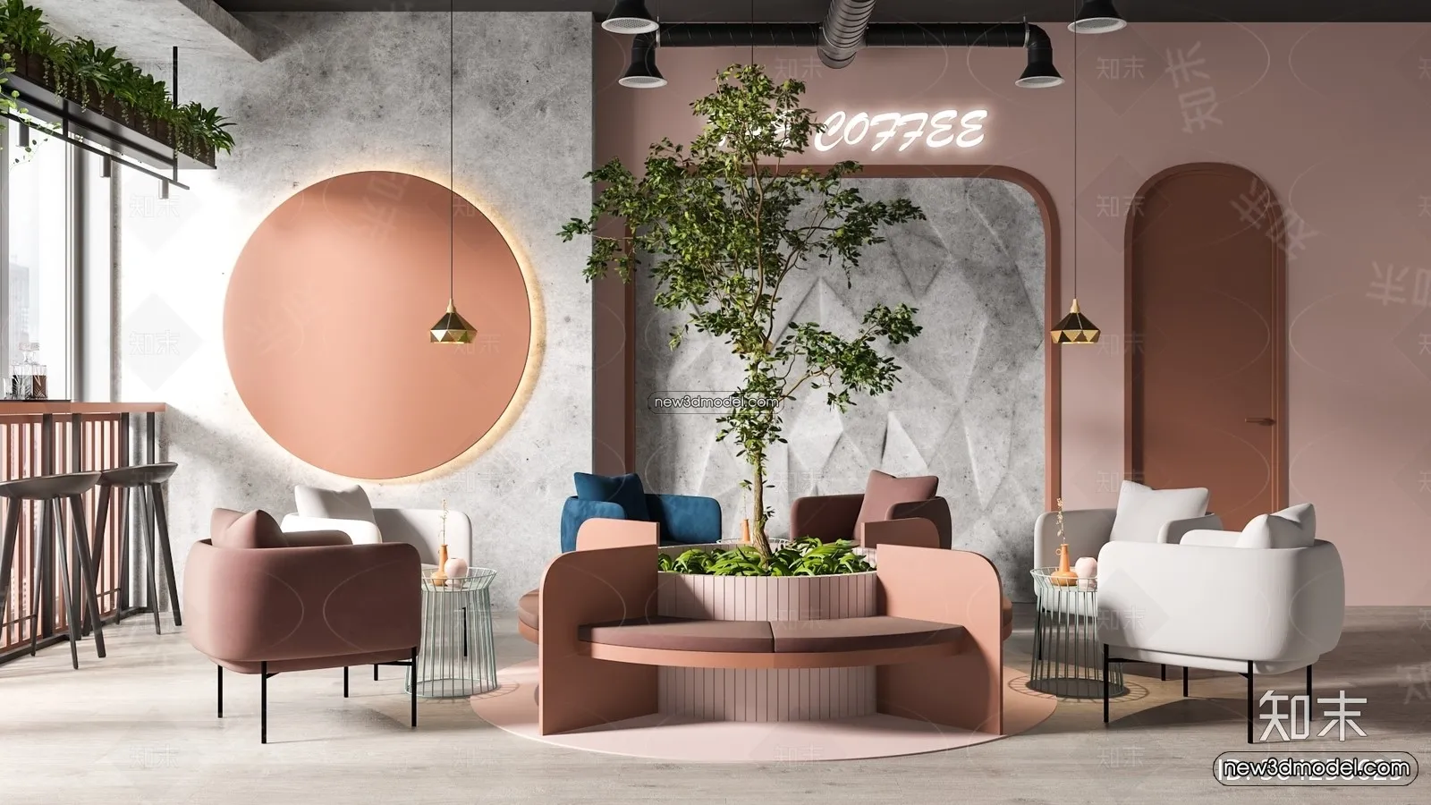 Restaurant and Fastfood 3D Scene – 3D Blocks – 299 – VRAY