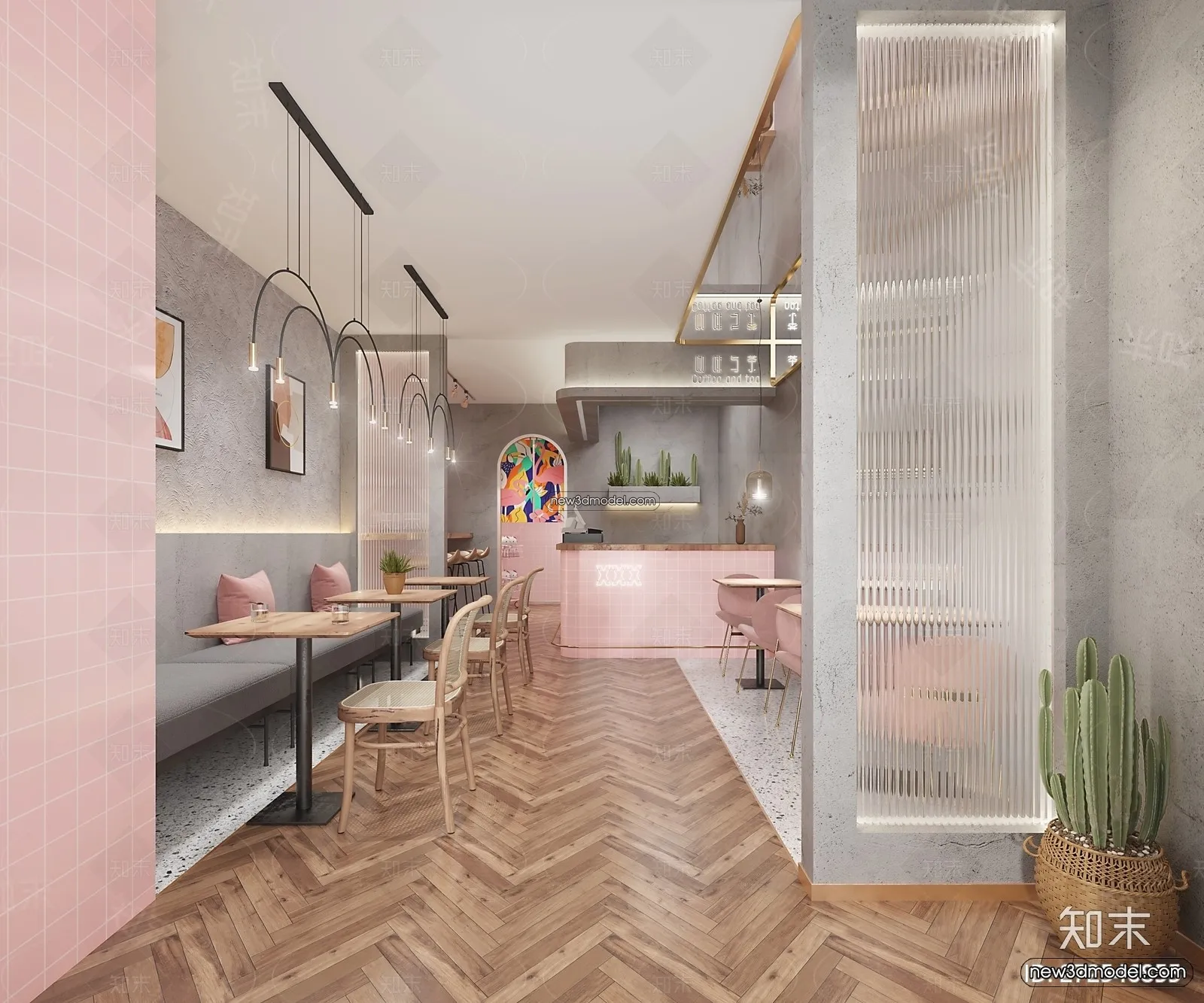 Restaurant and Fastfood 3D Scene – 3D Blocks – 300 – VRAY