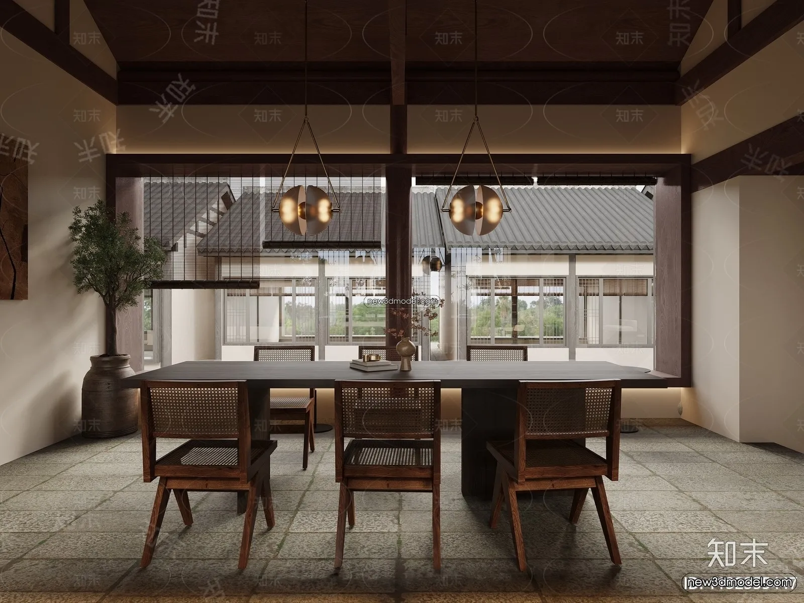 Restaurant and Fastfood 3D Scene – 3D Blocks – 309 – VRAY