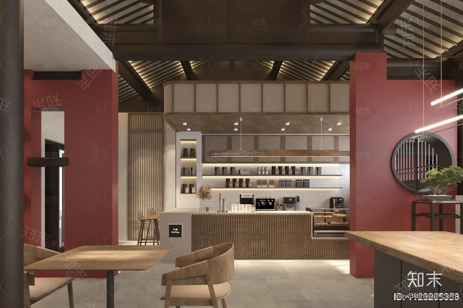 Restaurant and Fastfood 3D Scene – 3D Blocks – 310 – VRAY