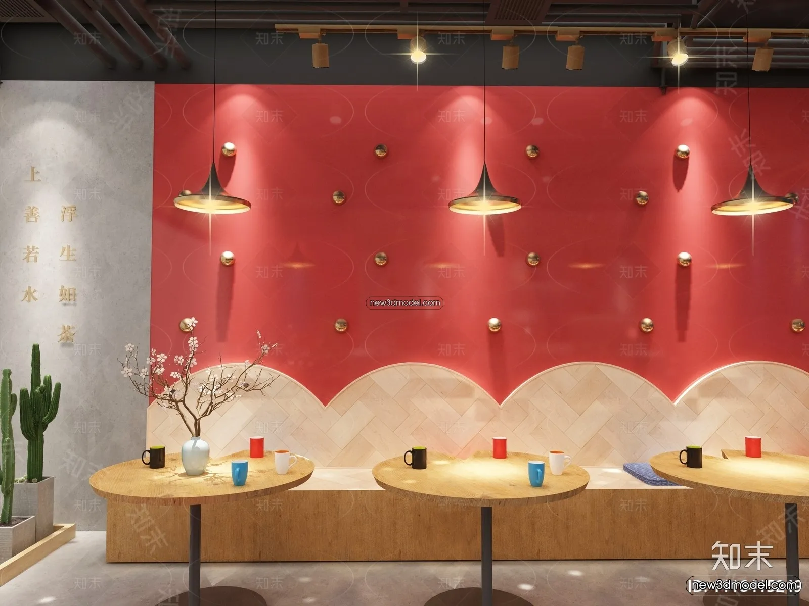 Restaurant and Fastfood 3D Scene – 3D Blocks – 311 – VRAY