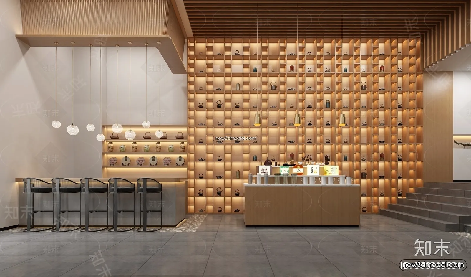 Restaurant and Fastfood 3D Scene – 3D Blocks – 314 – VRAY