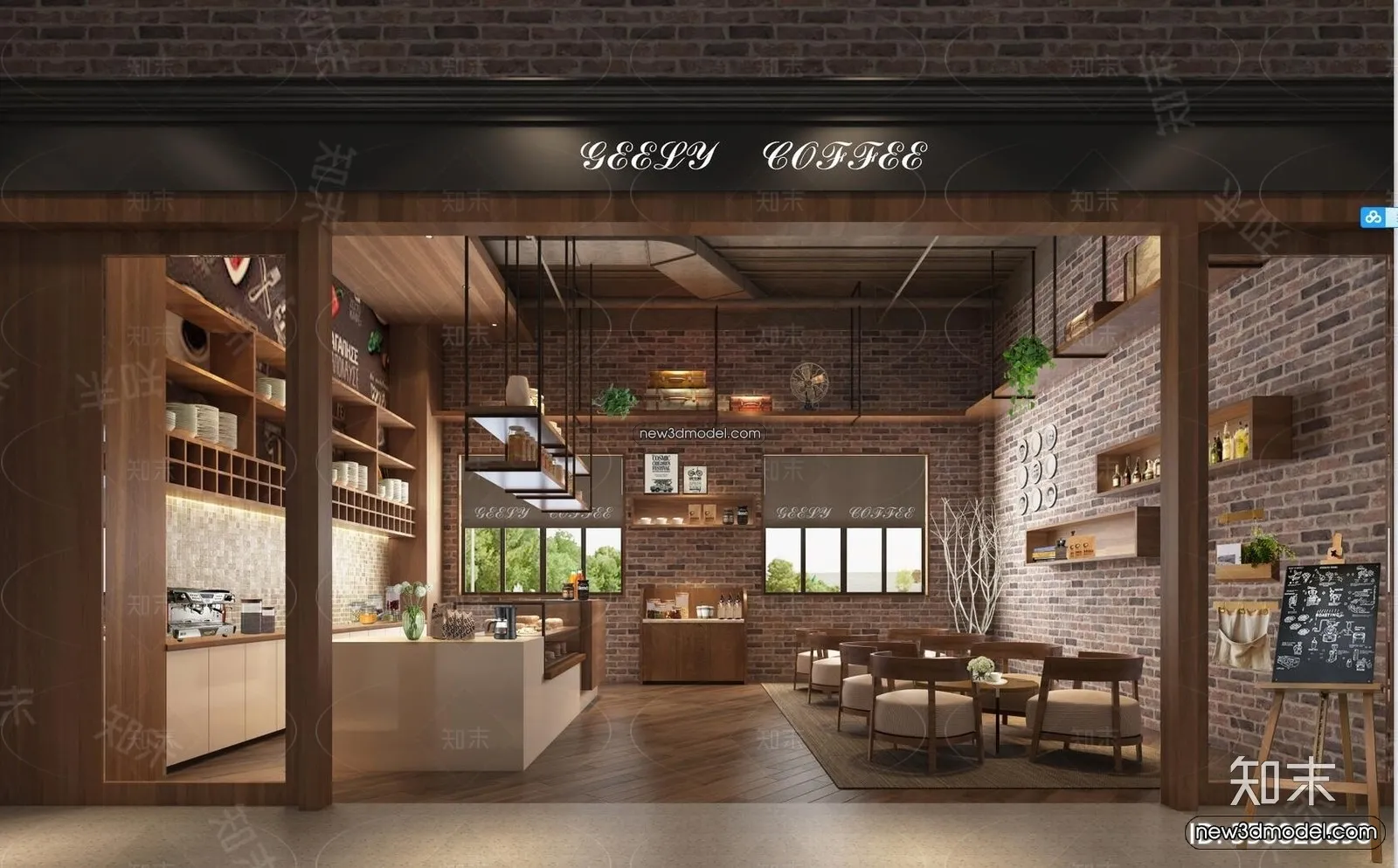 Restaurant and Fastfood 3D Scene – 3D Blocks – 315 – VRAY