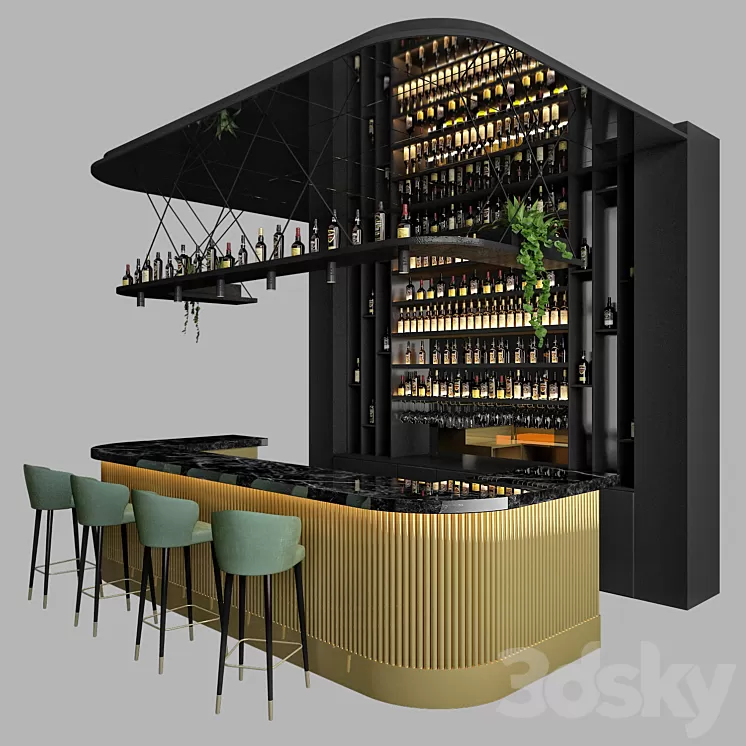 Restaurant bar 3 3D Model