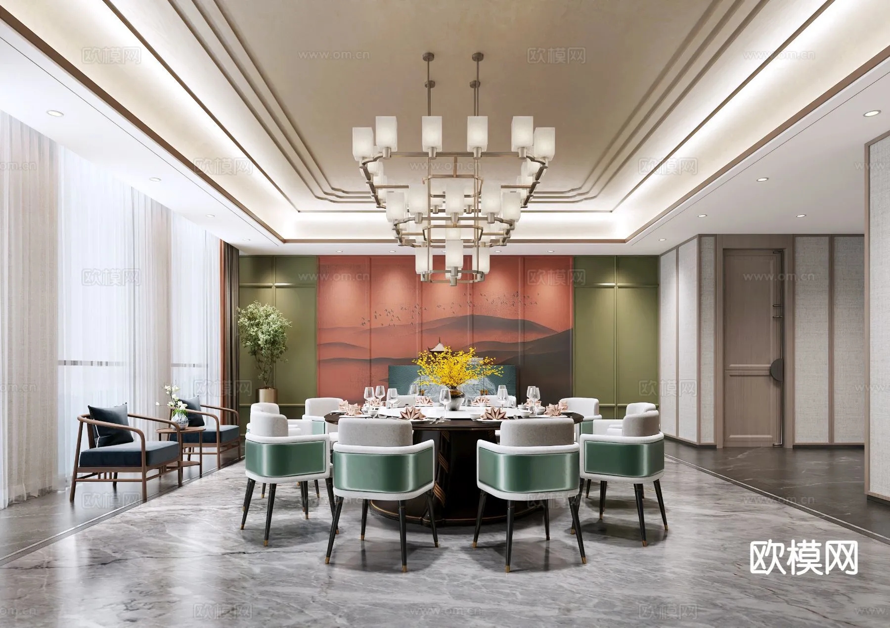 RESTAURANT & COFFEE SHOP – 3D Model For Interior Design – 10702 RESTAURANT & COFFEE SHOP – 3D Model For Interior Design – 10702