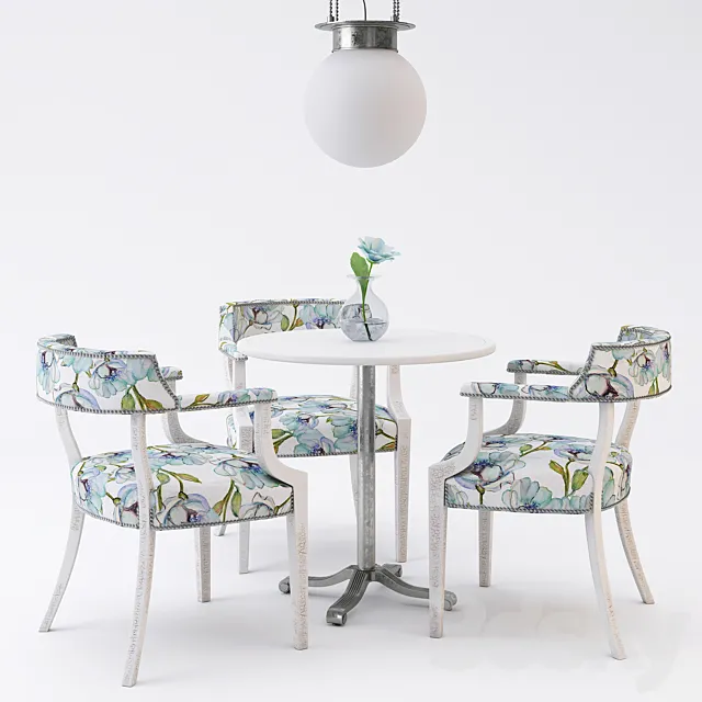 Restaurant furniture set 01 3D Model Restaurant furniture set 01 3D Model