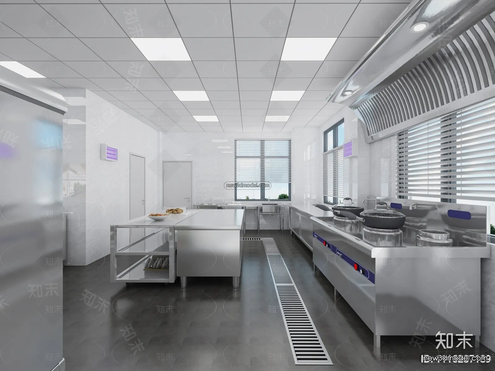 Restaurant Kitchen 3D Models – 3D Scene – 001 – VRAY