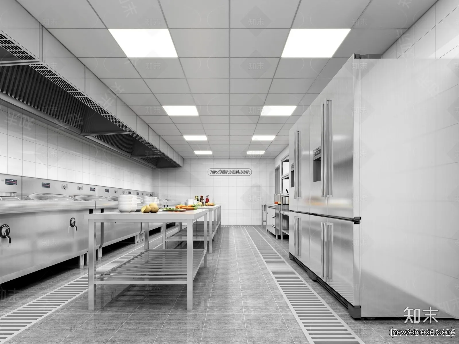 Restaurant Kitchen 3D Models – 3D Scene – 002 – VRAY