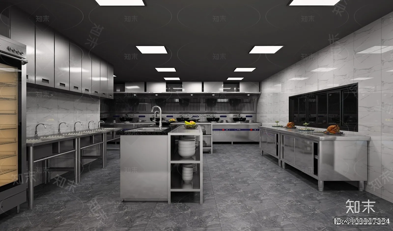 Restaurant Kitchen 3D Models – 3D Scene – 006 – VRAY