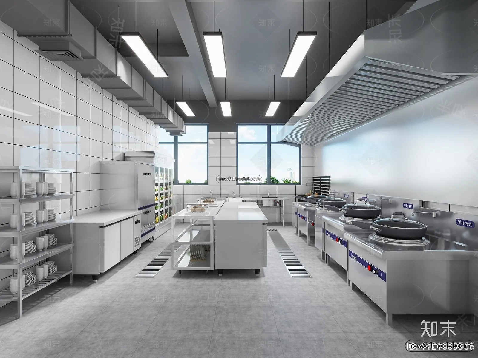 Restaurant Kitchen 3D Models – 3D Scene – 013 – VRAY