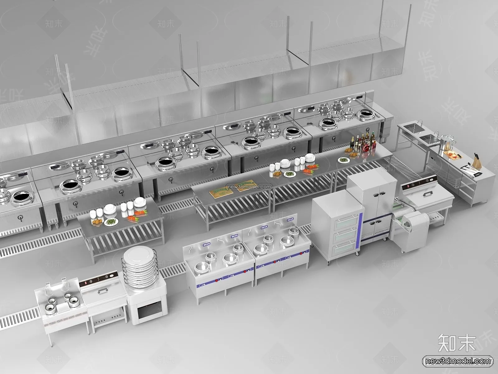 Restaurant Kitchen 3D Models – 3D Scene – 015 – VRAY