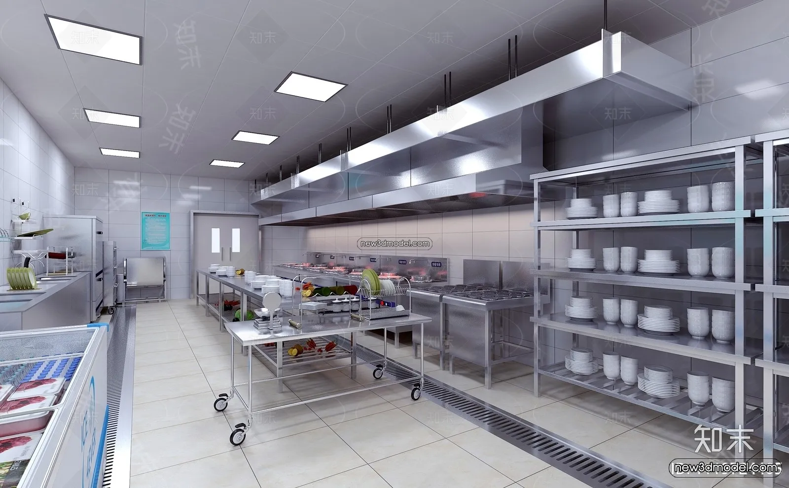 Restaurant Kitchen 3D Models – 3D Scene – 018 – VRAY