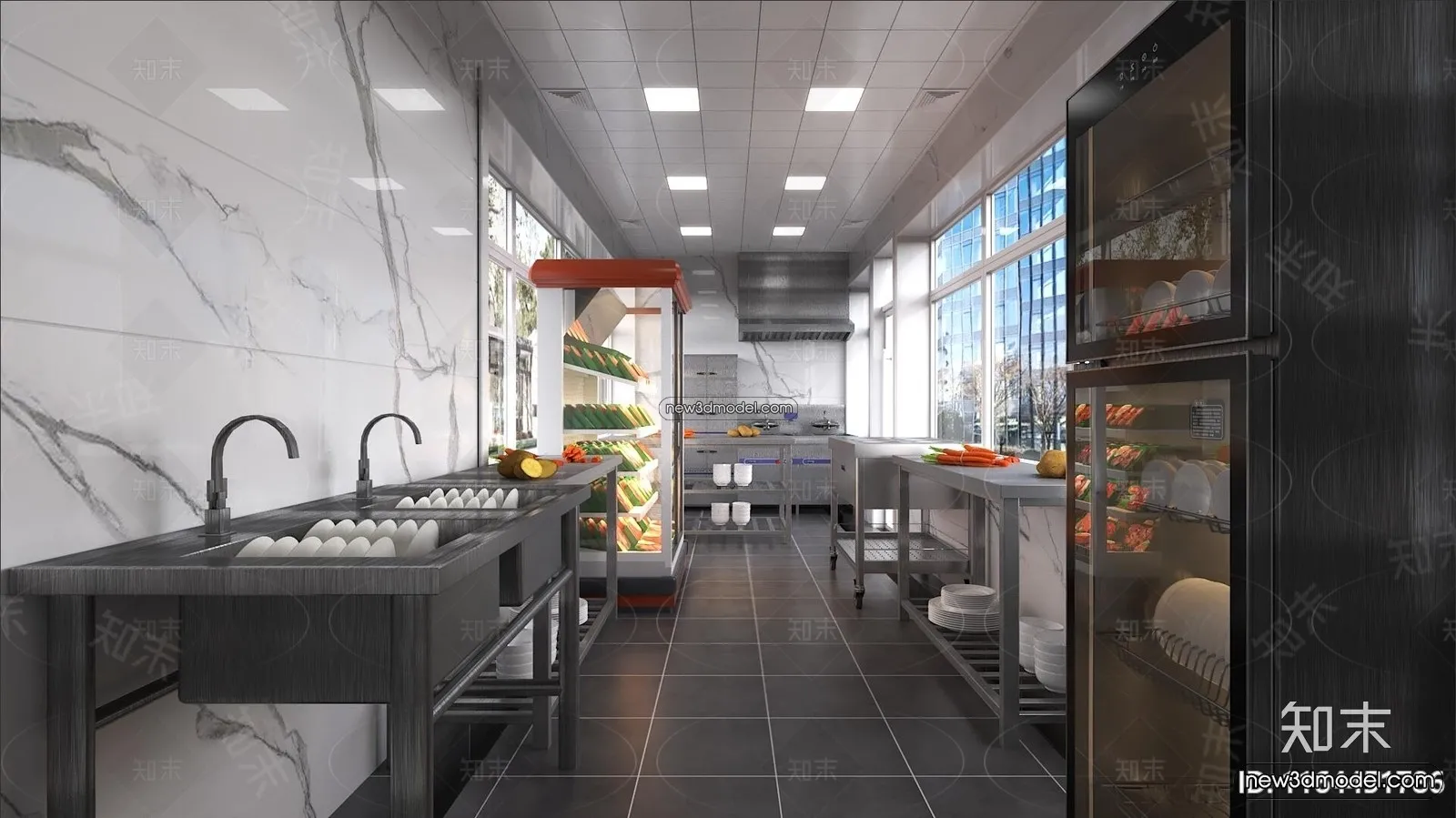 Restaurant Kitchen 3D Models – 3D Scene – 021 – VRAY