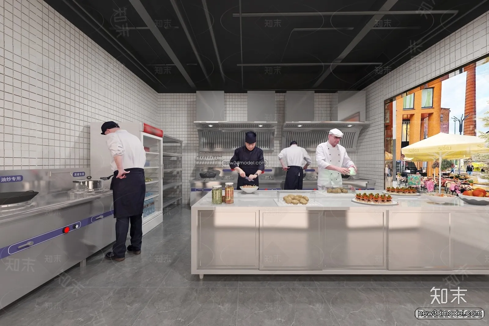 Restaurant Kitchen 3D Models – 3D Scene – 022 – VRAY