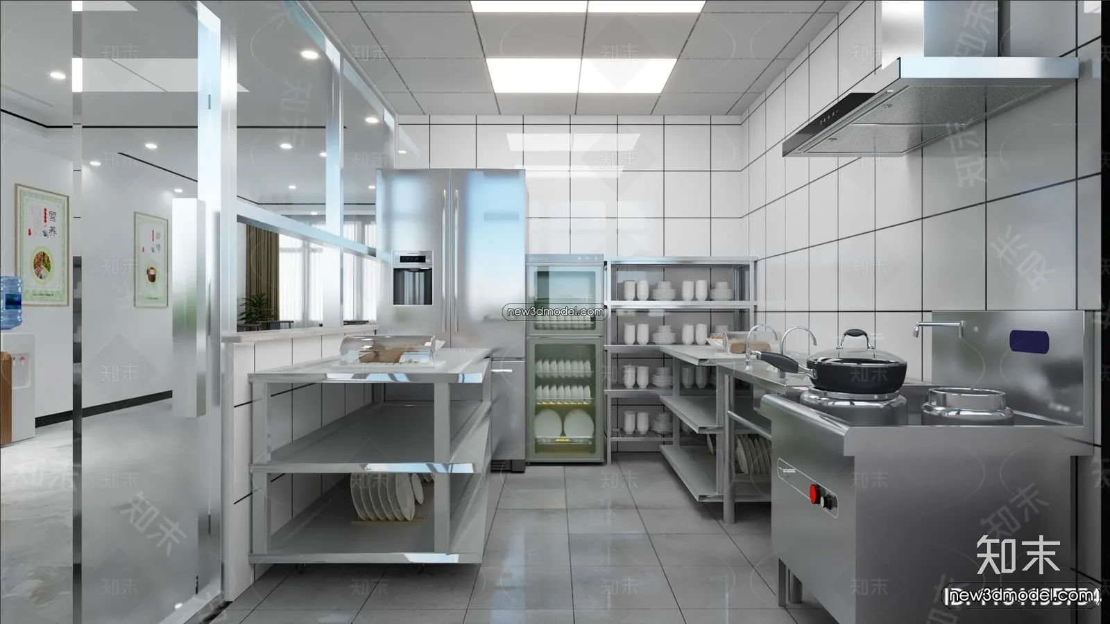 Restaurant Kitchen 3D Models – 3D Scene – 023 – VRAY