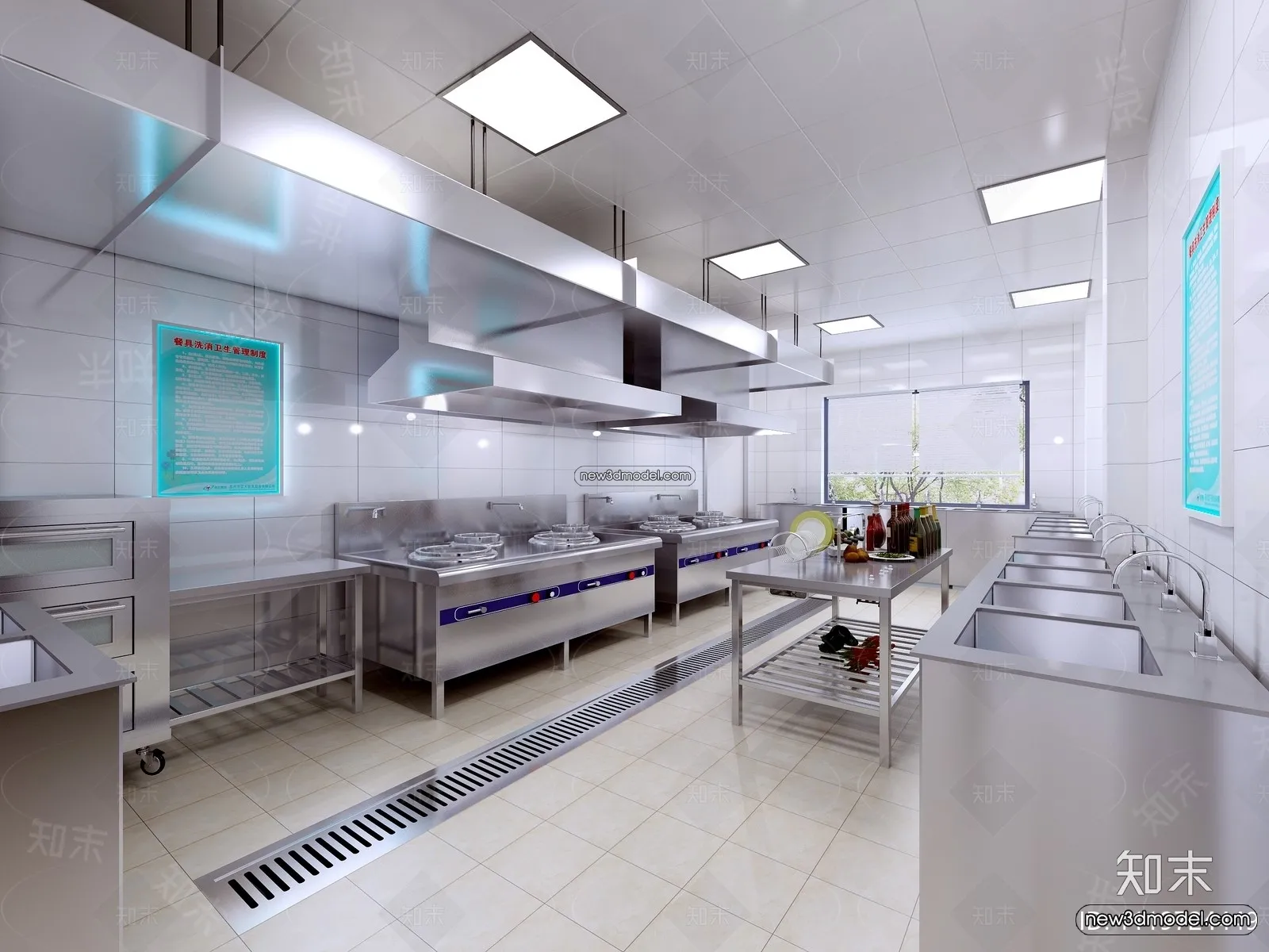 Restaurant Kitchen 3D Models – 3D Scene – 024 – VRAY