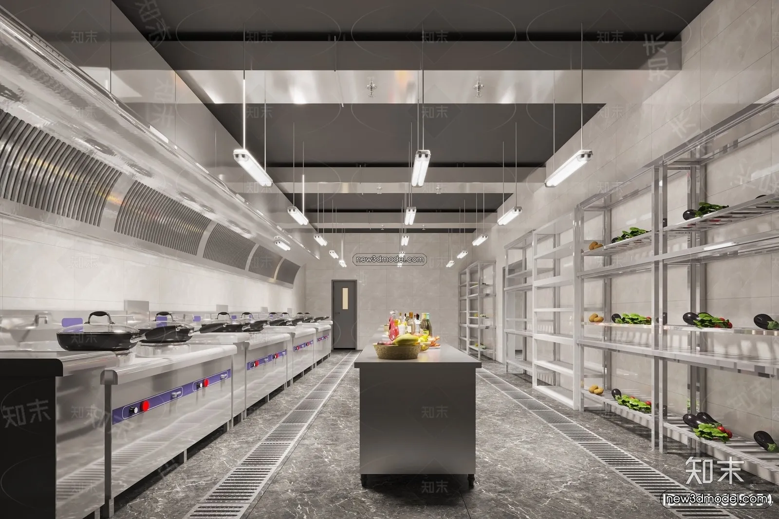 Restaurant Kitchen 3D Models – 3D Scene – 027 – VRAY