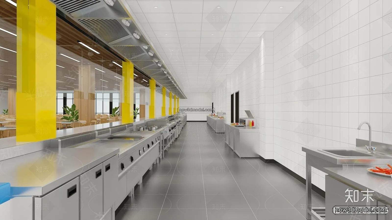 Restaurant Kitchen 3D Models – 3D Scene – 029 – VRAY