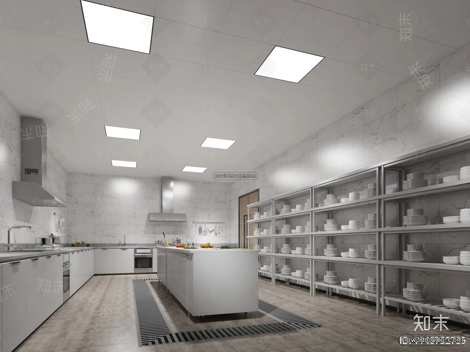 Restaurant Kitchen 3D Models – 3D Scene – 036 – VRAY