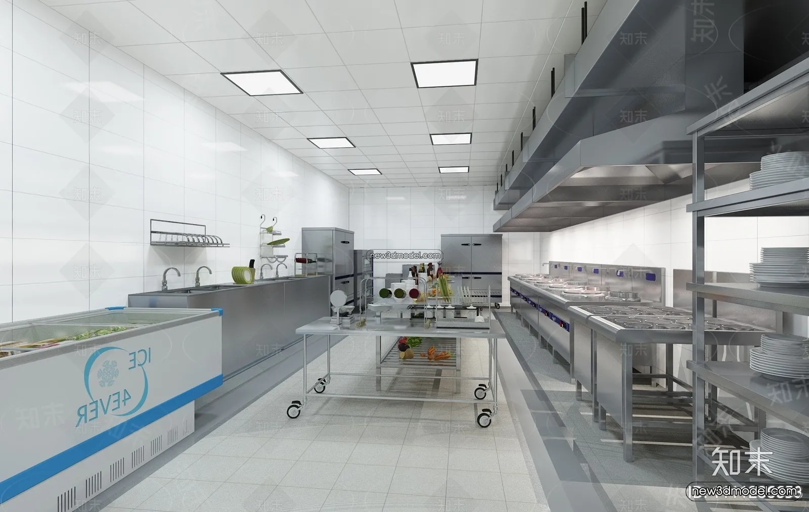 Restaurant Kitchen 3D Models – 3D Scene – 051 – VRAY