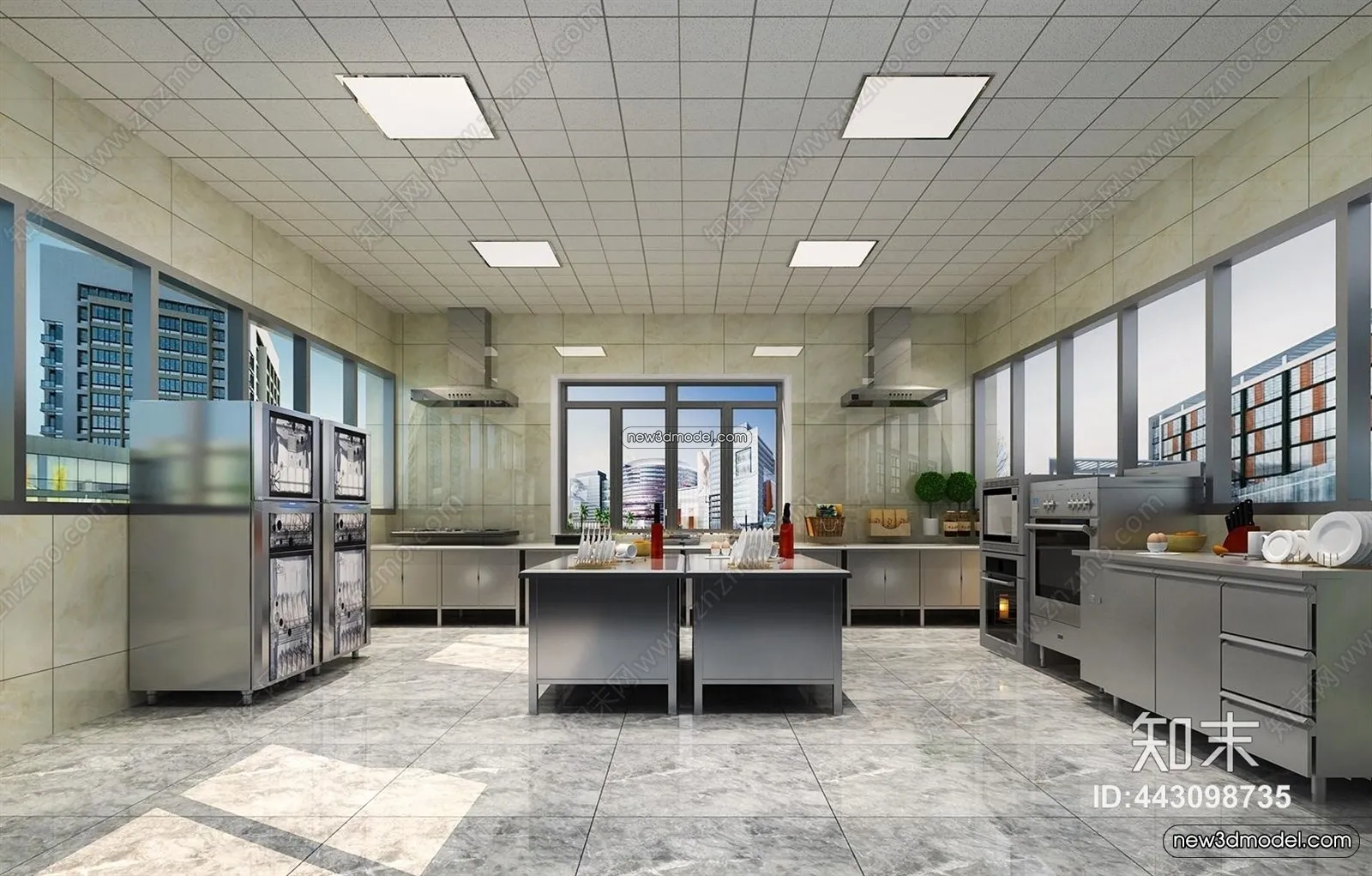 Restaurant Kitchen 3D Models – 3D Scene – 054 – VRAY