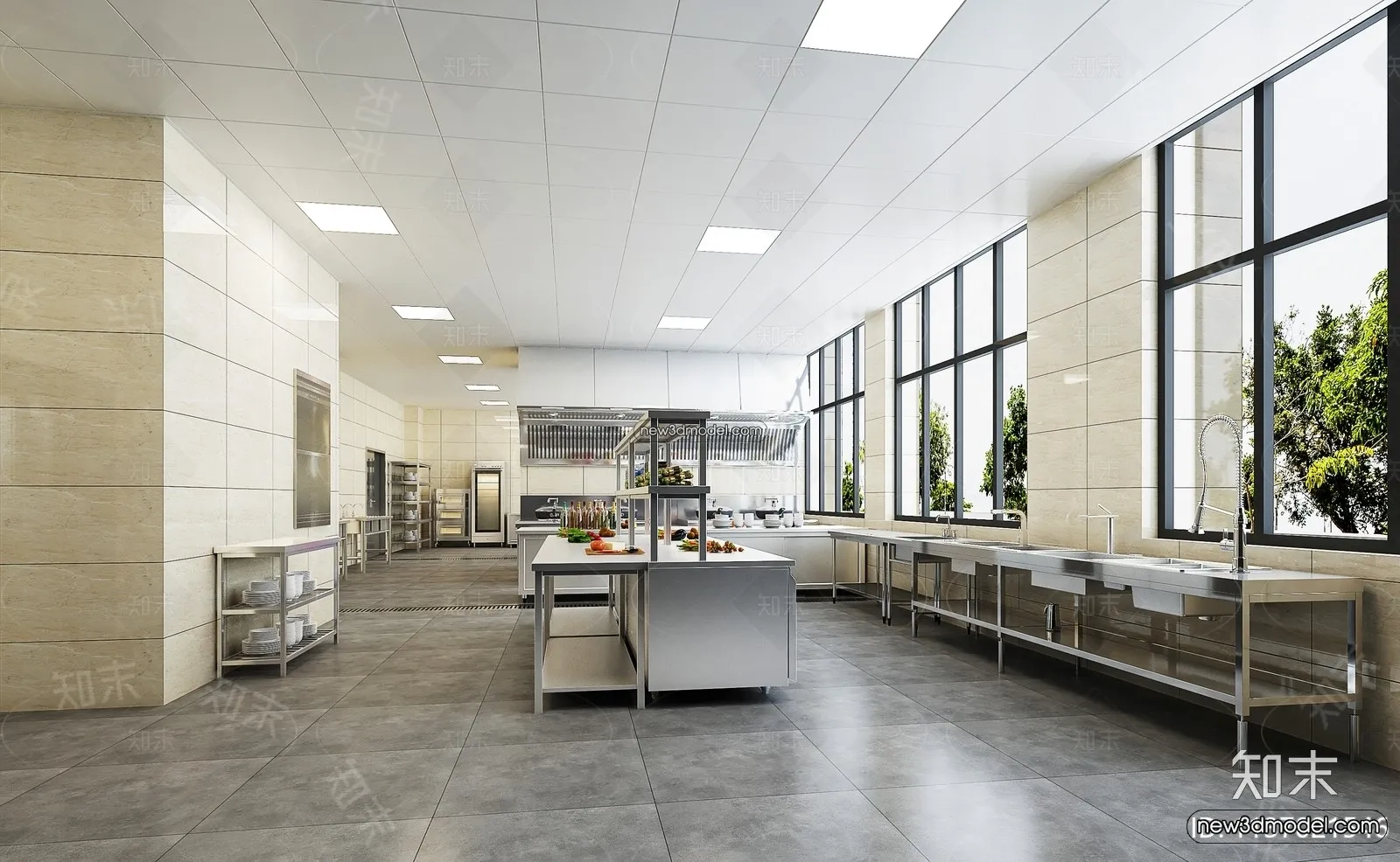 Restaurant Kitchen 3D Models – 3D Scene – 075 – VRAY