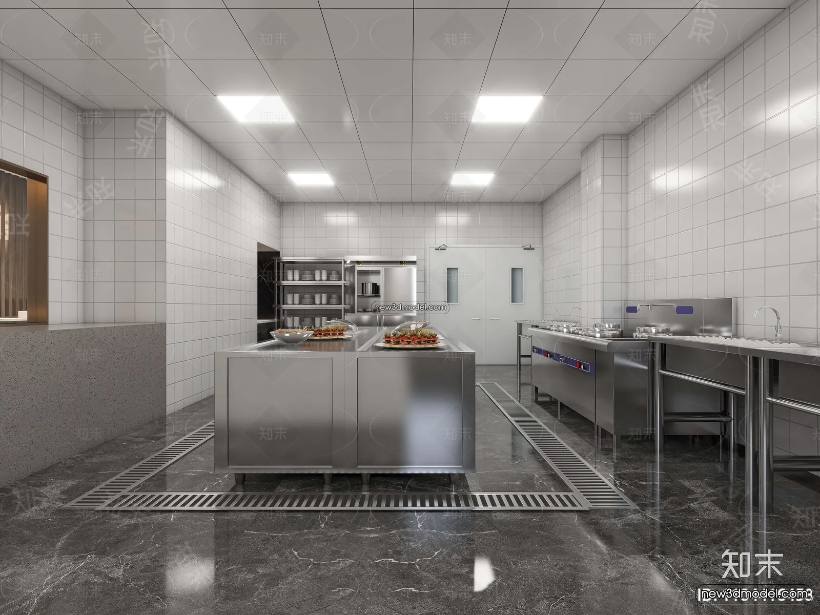 Restaurant Kitchen 3D Models – 3D Scene – 077 – VRAY