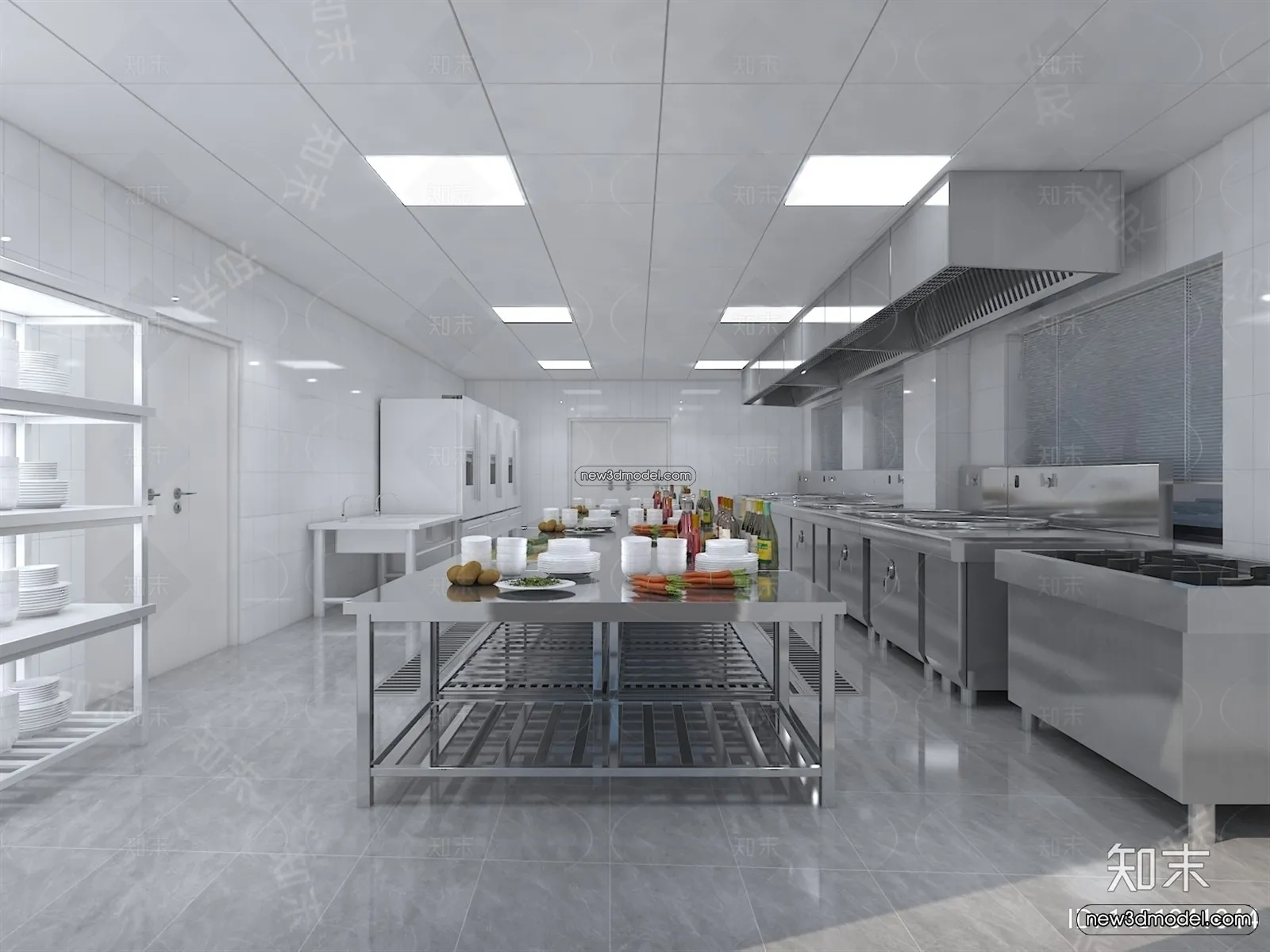 Restaurant Kitchen 3D Models – 3D Scene – 083 – VRAY