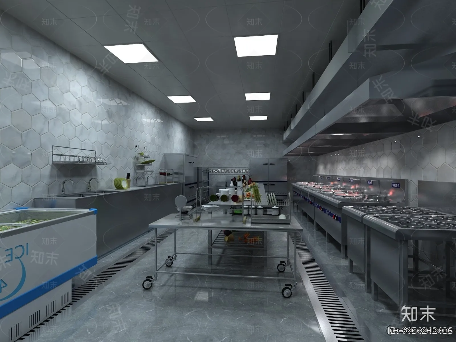 Restaurant Kitchen 3D Models – 3D Scene – 086 – VRAY