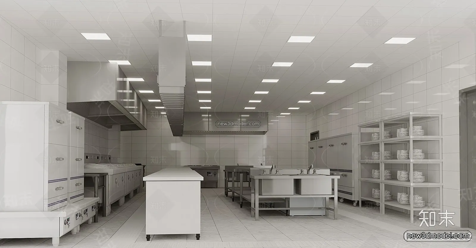 Restaurant Kitchen 3D Models – 3D Scene – 089 – VRAY