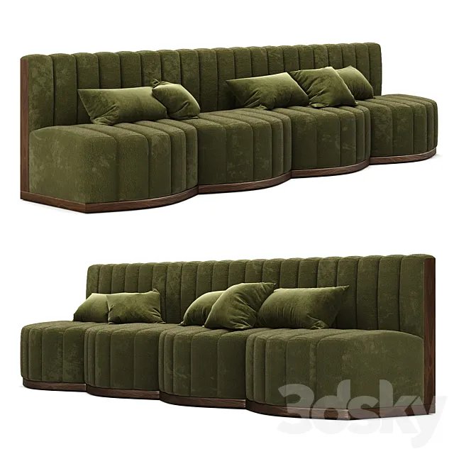 Restaurant Sofa Eichholtz Green Modular 3D Model Restaurant Sofa Eichholtz Green Modular 3D Model