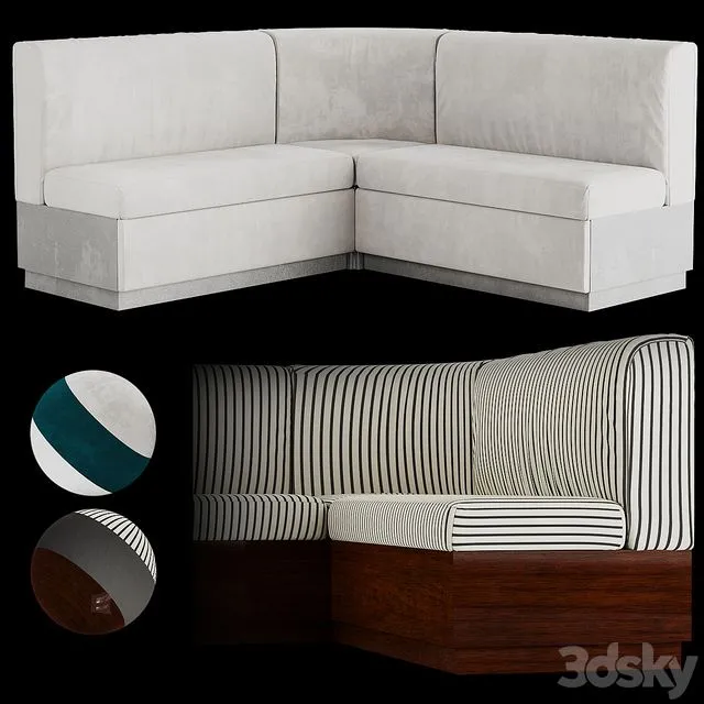 Restaurant Sofa Modular 3D Model Restaurant Sofa Modular 3D Model