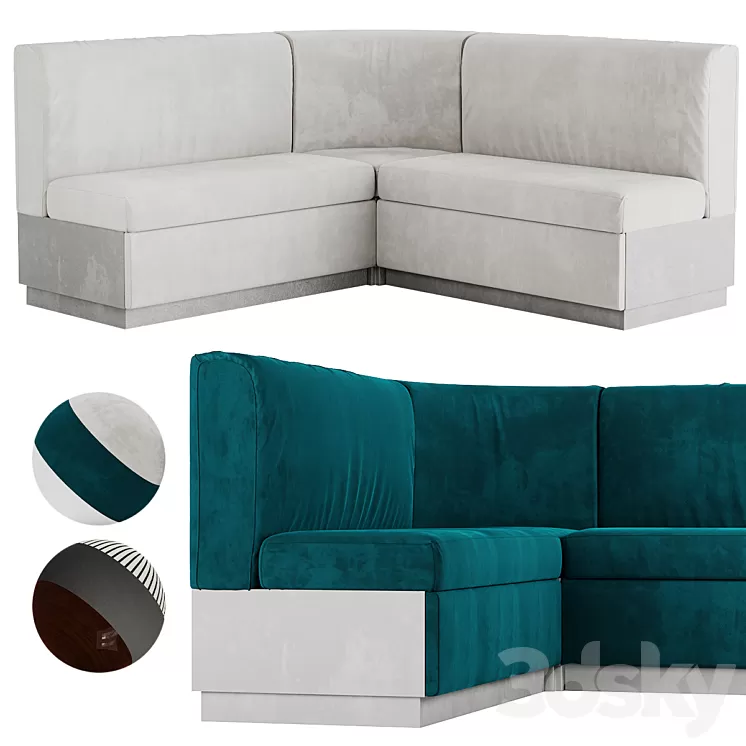 Restaurant Sofa | Modular 3D Model Free Download