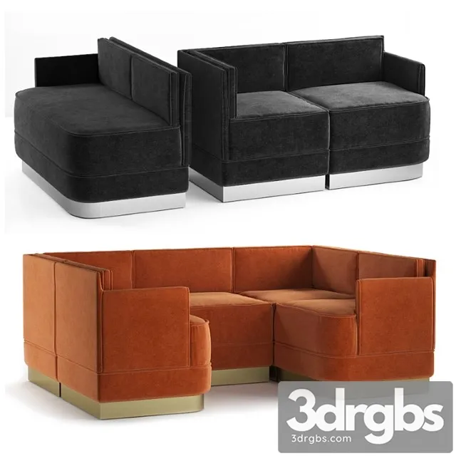 Restaurant sofa modules 2 3D Model Download