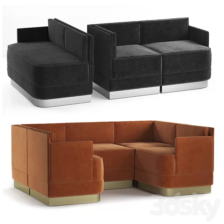 Restaurant sofa modules 3D Model Restaurant sofa modules 3D Model