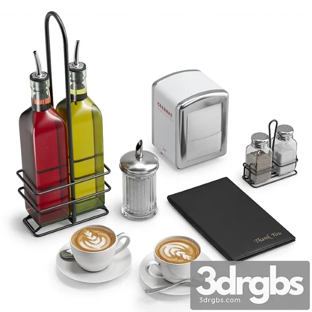 Restaurant table decor set 1 3D Model Download