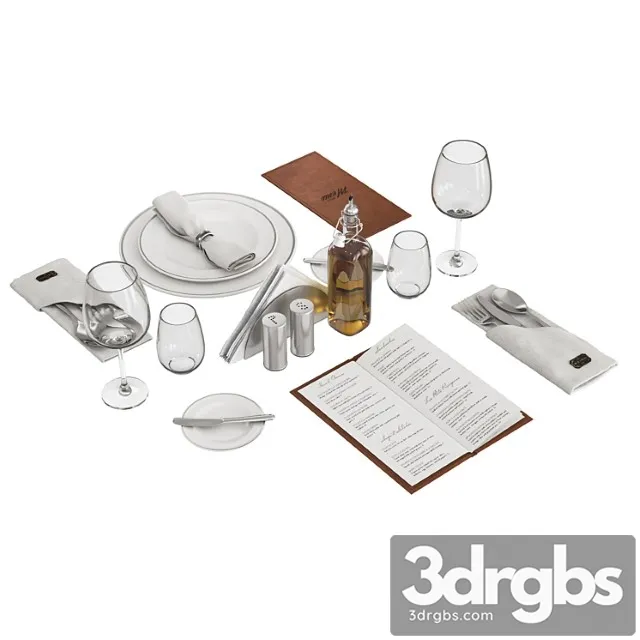 Restaurant table decorative set 3D Model Download