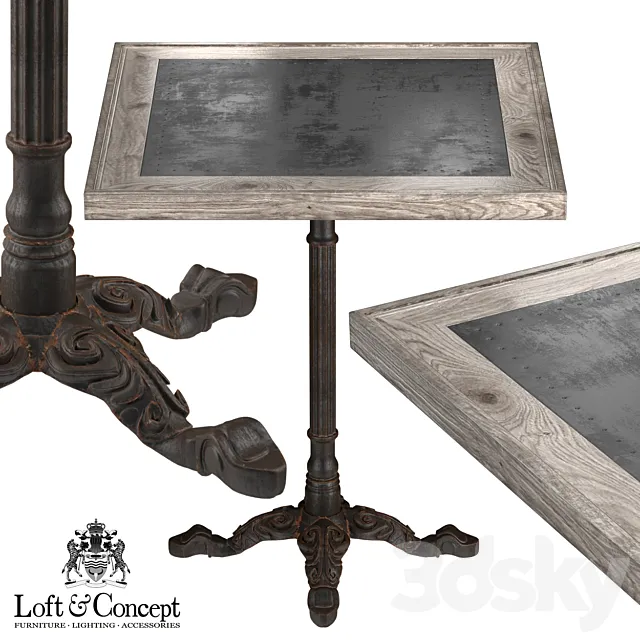 RESTAURANT TABLE SQUARE METAL SHEET II 3D Model