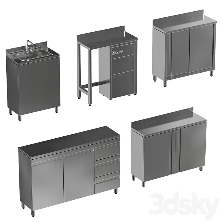 Restaurant Technology Zone Set 3D Model