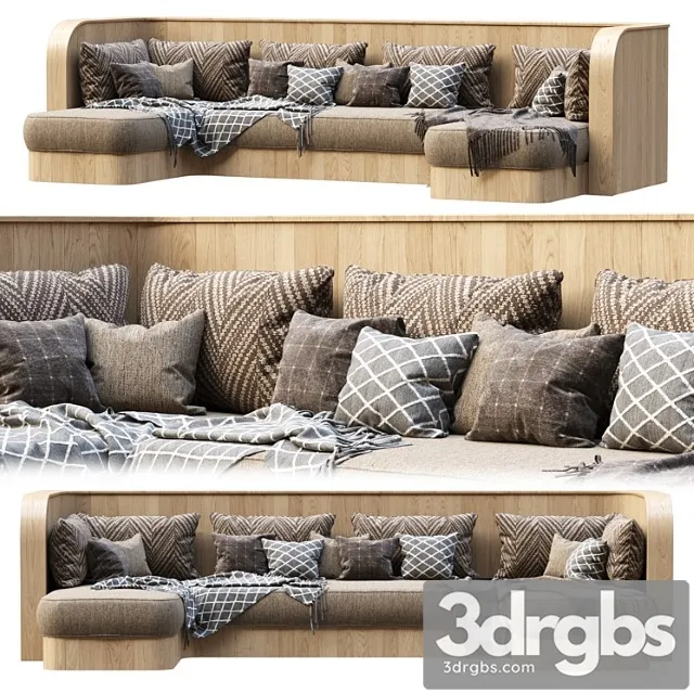 Restaurant wooden sofa