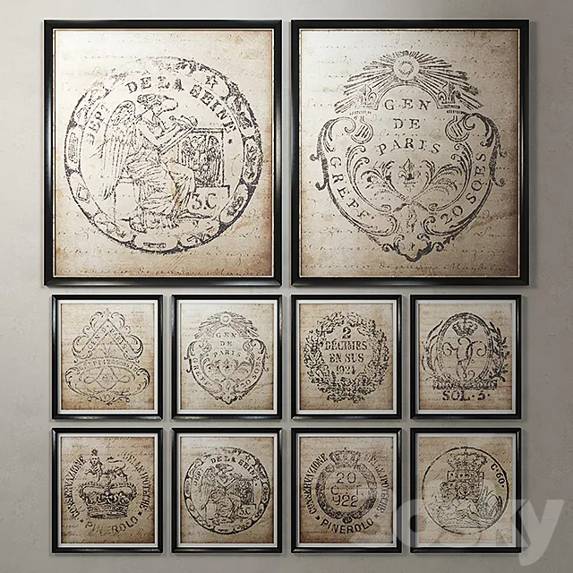 Restoration Hardware 18th c. European Document Seals 3DModel
